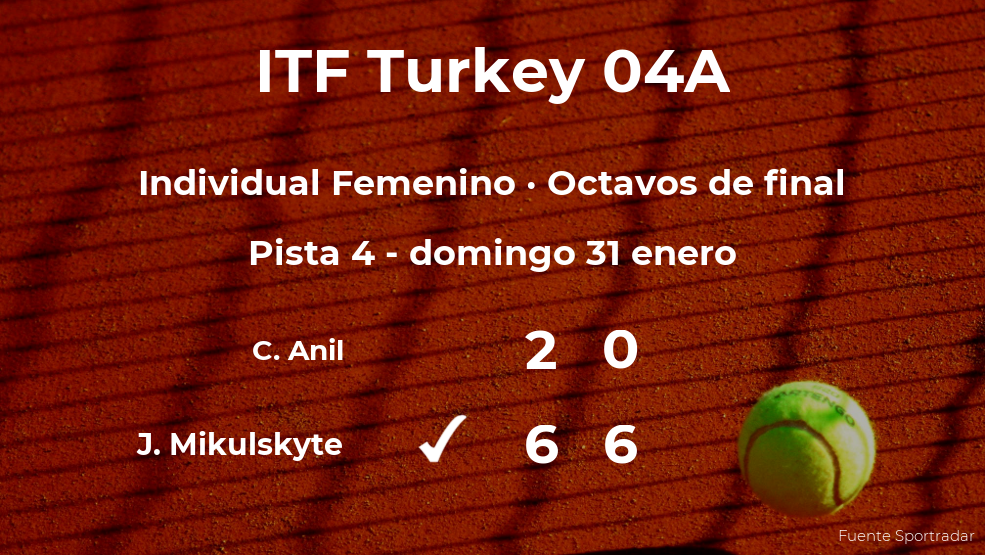 La tenista Justina Mikulskyte pasa a la próxima fase del torneo de Antalya tras vencer en los octavos de final La tenista Justina Mikulskyte pasa a la próxima fase del torneo de Antalya tras vencer en los octavos de final