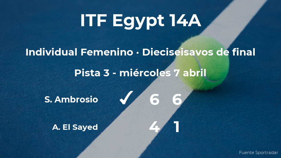 La tenista Silvia Ambrosio, clasificada para los octavos de final del torneo de Sharm El Sheikh La tenista Silvia Ambrosio, clasificada para los octavos de final del torneo de Sharm El Sheikh