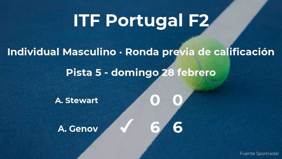 El tenista Anthony Genov consigue vencer en la ronda previa de calificación contra el tenista Andre Stewart