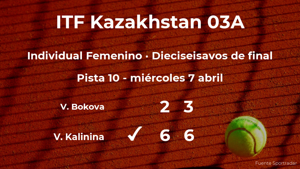 La tenista Viktoriia Kalinina, clasificada para los octavos de final del torneo de Shymkent La tenista Viktoriia Kalinina, clasificada para los octavos de final del torneo de Shymkent