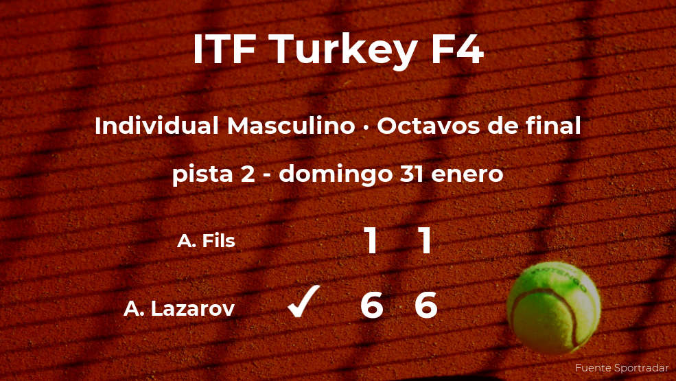 Alexandar Lazarov consigue clasificarse para los cuartos de final a costa de Arthur Fils