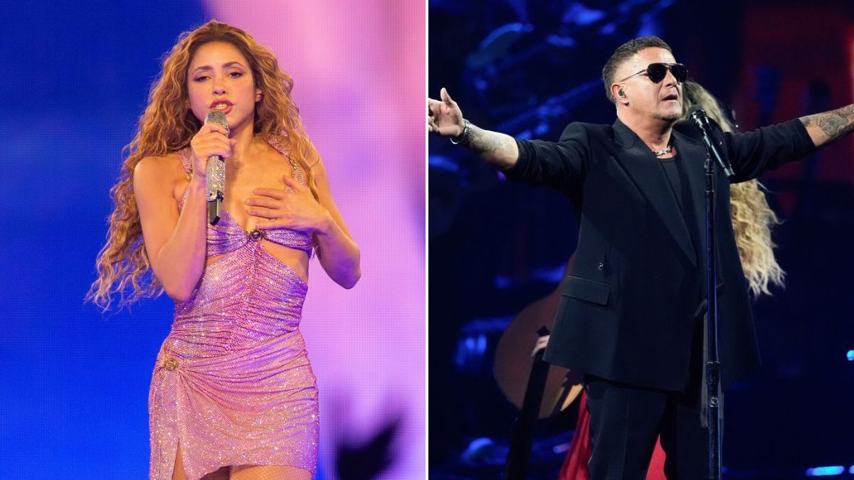 Shakira y Alejandro Sanz cantan juntos en Madrid.