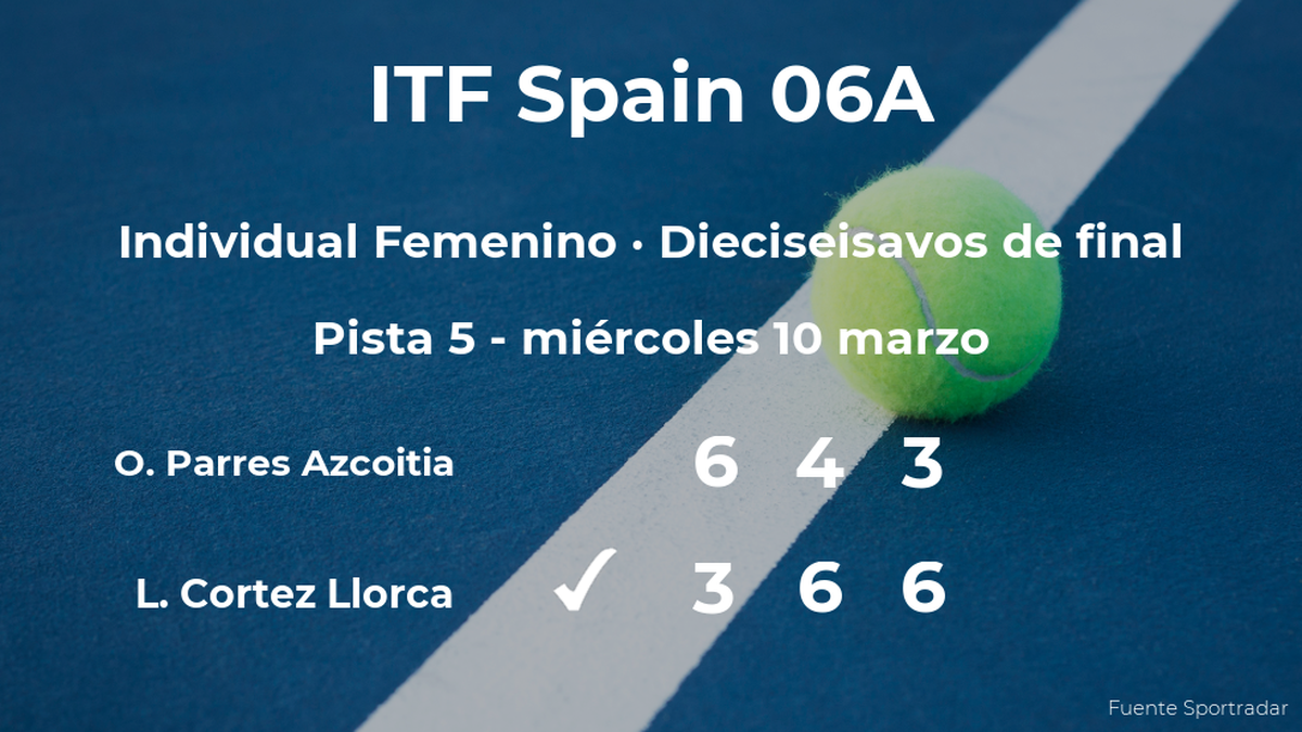 Lucia Cortez Llorca vence en los dieciseisavos de final del torneo de
