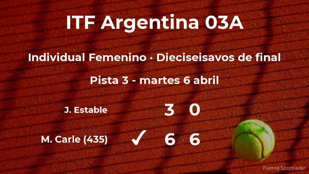 Maria Lourdes Carle gana en los dieciseisavos de final del torneo de Córdoba Maria Lourdes Carle gana en los dieciseisavos de final del torneo de Córdoba