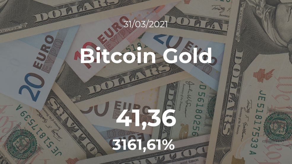 Cotización del Bitcoin Gold del 31 de marzo
