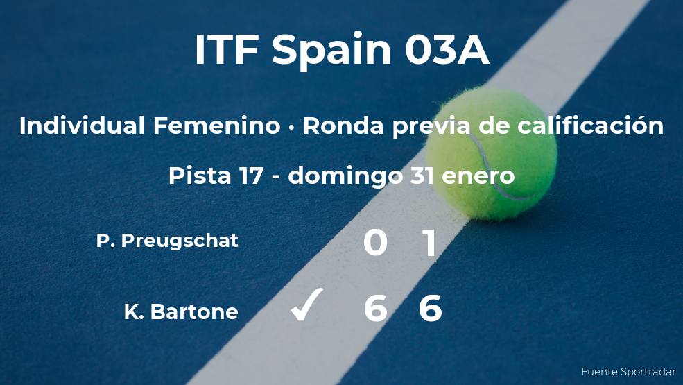 La tenista Kamilla Bartone pasa de ronda del torneo de Manacor