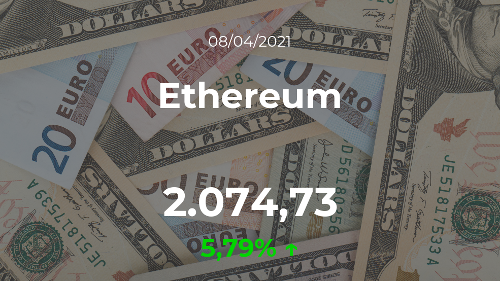 Cotización del Ethereum del 8 de abril Cotización del Ethereum del 8 de abril