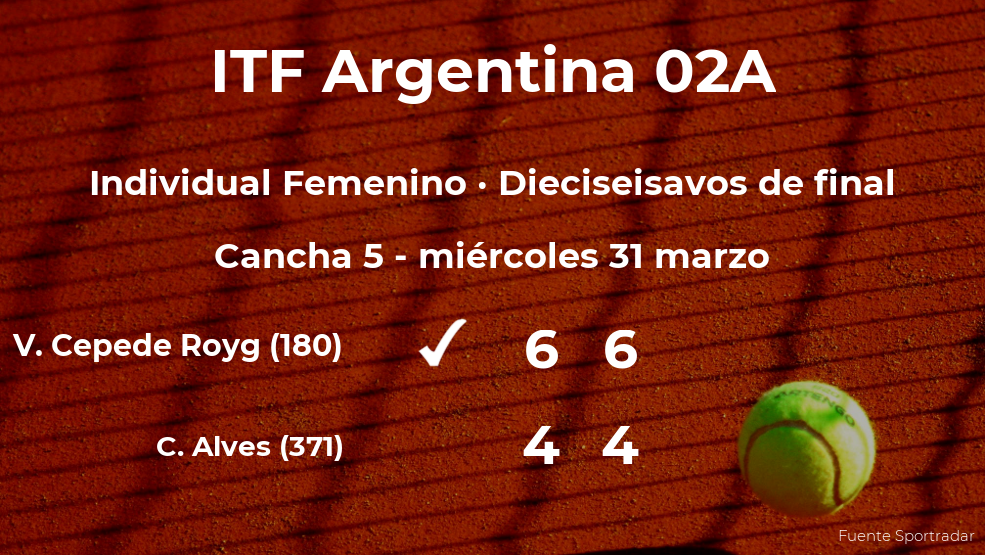 La tenista Veronica Cepede Royg, clasificada para los octavos de final del torneo de Villa María