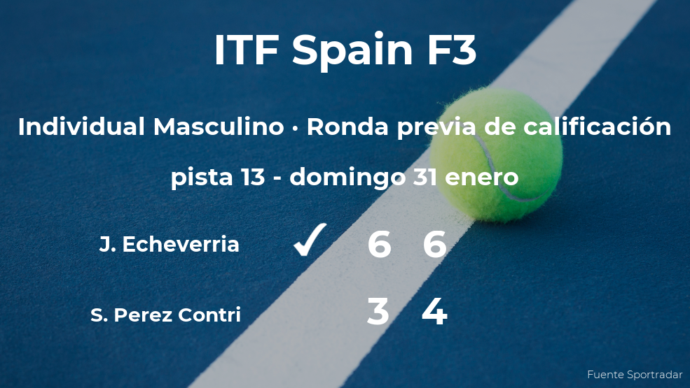 John Echeverria venció a Sergi Perez Contri en la ronda previa de calificación del torneo de Villena John Echeverria venció a Sergi Perez Contri en la ronda previa de calificación del torneo de Villena