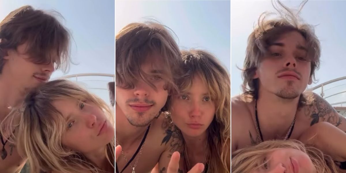 Felipe Fort junto a su novia