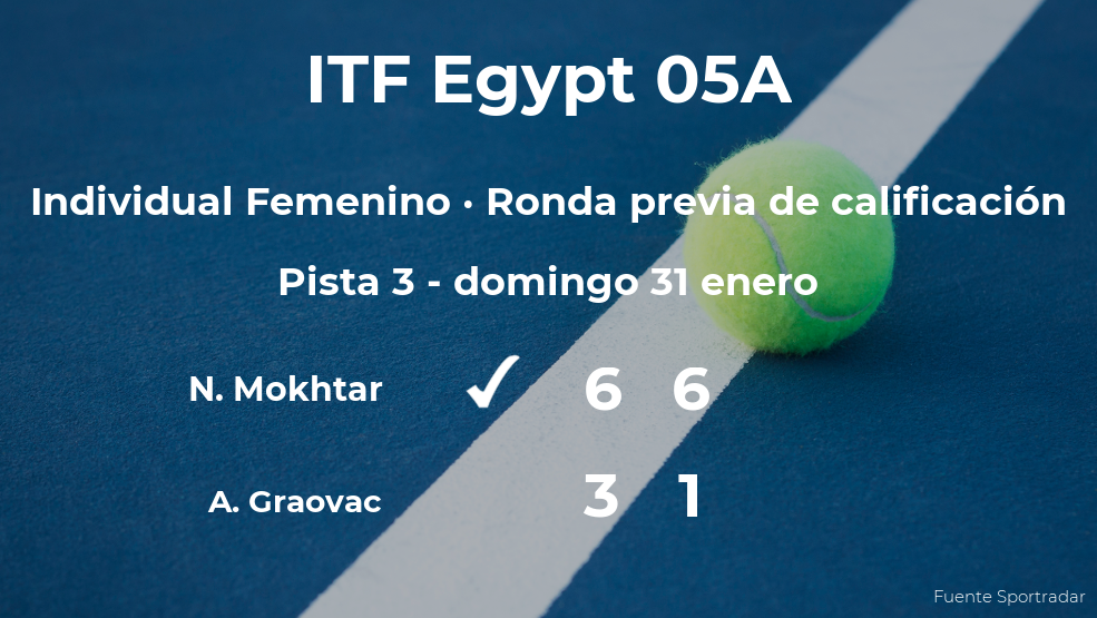 La tenista Nathalie Mokhtar gana a Angelina Graovac en la ronda previa de calificación