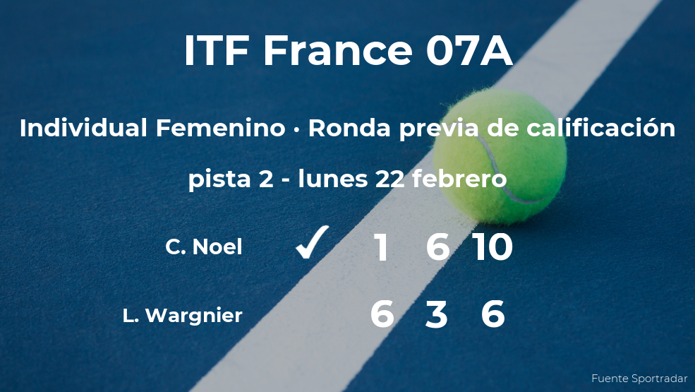 La tenista Chloe Noel consigue la plaza para la siguiente fase tras ganar en la ronda previa de calificación La tenista Chloe Noel consigue la plaza para la siguiente fase tras ganar en la ronda previa de calificación