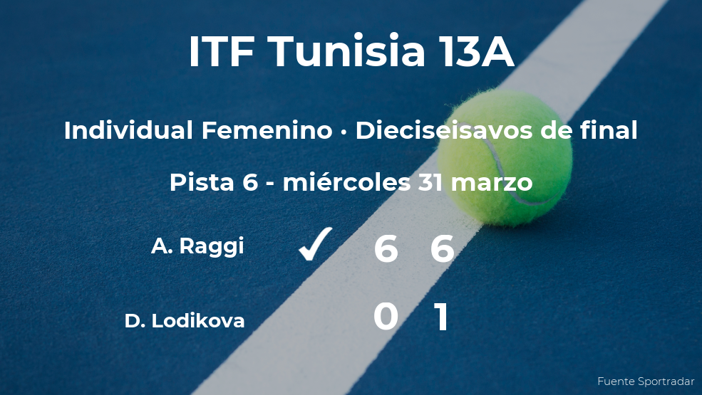 Angelica Raggi consigue clasificarse para los octavos de final del torneo de Monastir Angelica Raggi consigue clasificarse para los octavos de final del torneo de Monastir