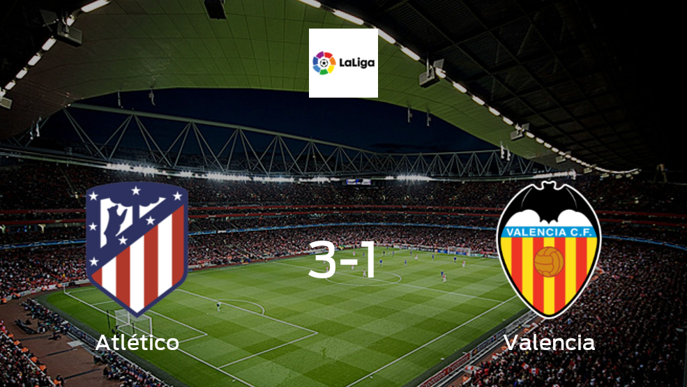 Atlético de Madrid suma tres puntos más frente a Valencia (3-1)