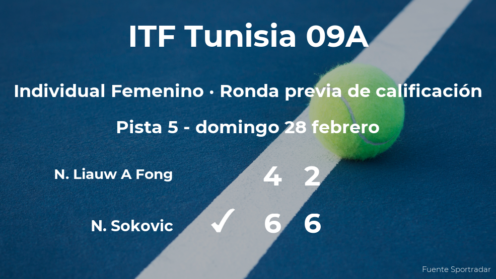 La tenista Nevena Sokovic pasa a la siguiente fase del torneo de Monastir