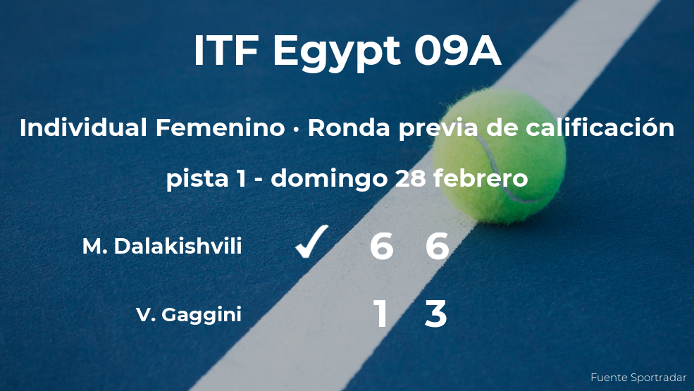 La tenista Mariam Dalakishvili pasa de ronda del torneo de Sharm El Sheikh
