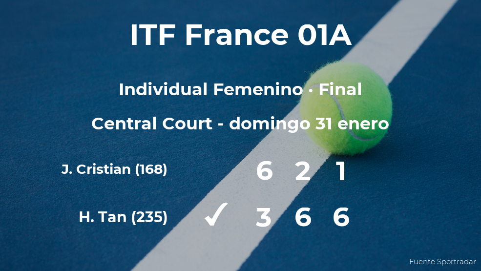Victoria para la tenista Harmony Tan en la final del torneo de Andrezieux-Boutheon