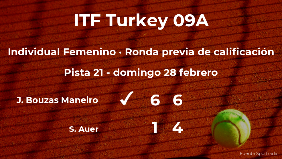 La tenista Jessica Bouzas Maneiro pasa de ronda del torneo de Antalya