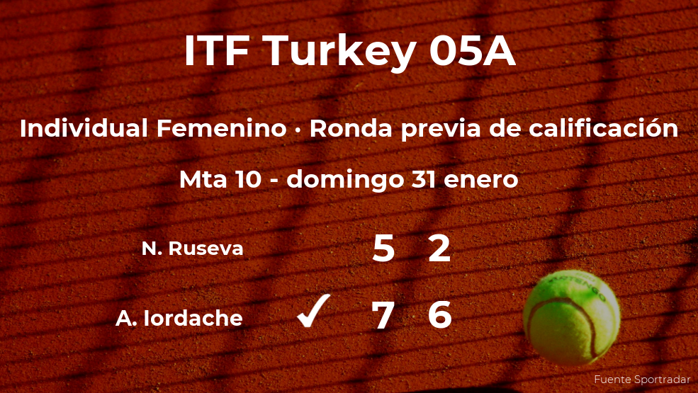 Alexandra Iordache venció a Nikol Ruseva en la ronda previa de calificación del torneo de Antalya