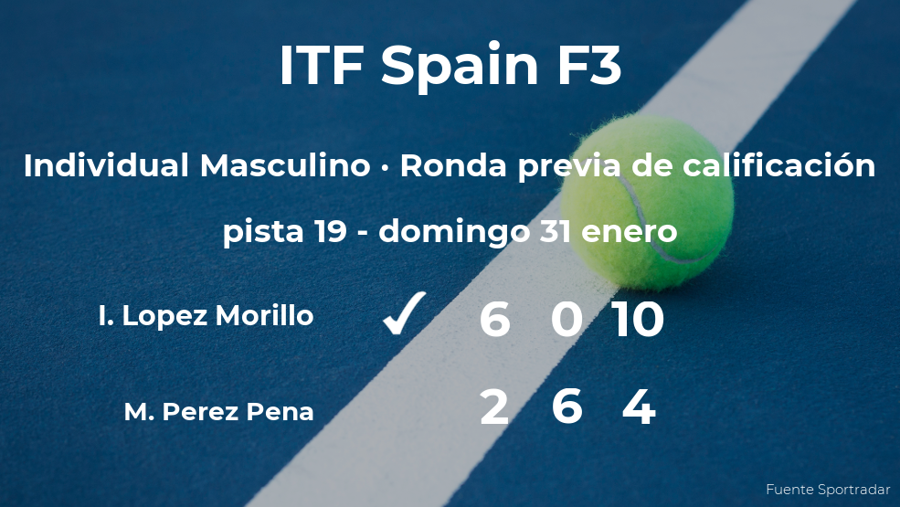 Imanol Lopez Morillo vence en la ronda previa de calificación del torneo de Villena Imanol Lopez Morillo vence en la ronda previa de calificación del torneo de Villena