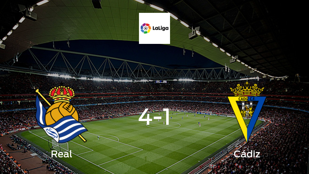 Real Sociedad consigue los tres puntos en casa tras pasar por encima de Cádiz (4-1)