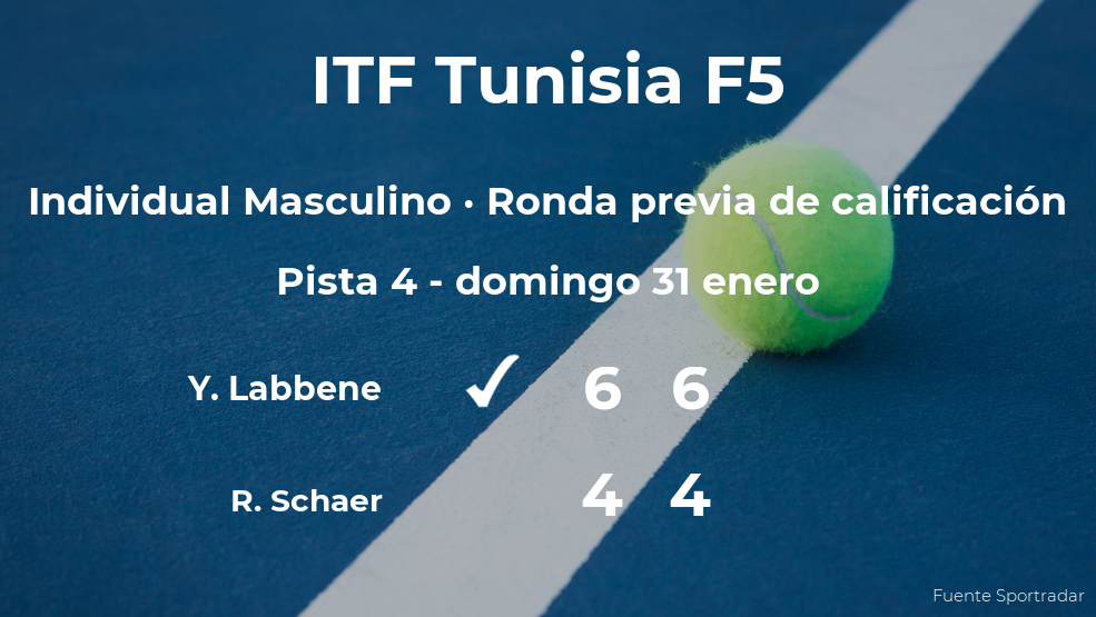 El tenista Youssef Labbene vence a Raffael Schaer en la ronda previa de calificación