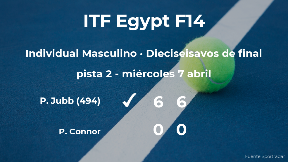 El tenista Paul Jubb pasa a los octavos de final del torneo de Sharm El Sheikh El tenista Paul Jubb pasa a los octavos de final del torneo de Sharm El Sheikh