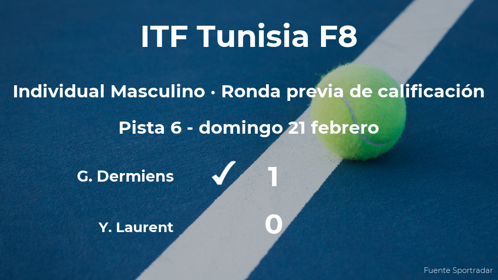 El tenista Guillaume Dermiens logra ganar en la ronda previa de calificación contra el tenista Yanais Laurent El tenista Guillaume Dermiens logra ganar en la ronda previa de calificación contra el tenista Yanais Laurent
