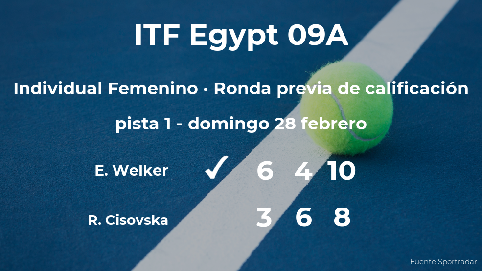 Triunfo de la tenista Emily Welker en la ronda previa de calificación