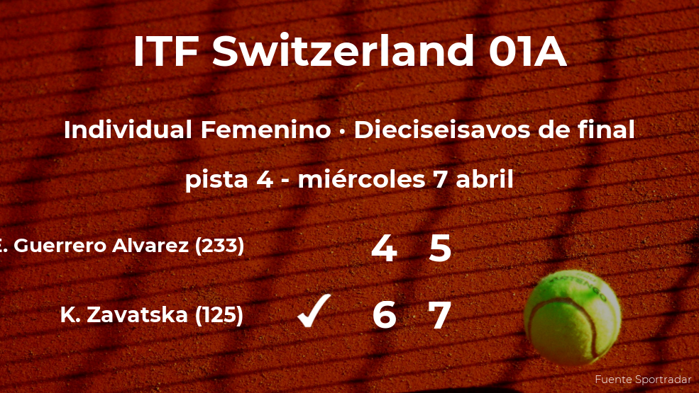 La tenista Eva Guerrero Alvarez cae eliminada en los dieciseisavos de final del torneo de Bellinzona La tenista Eva Guerrero Alvarez cae eliminada en los dieciseisavos de final del torneo de Bellinzona