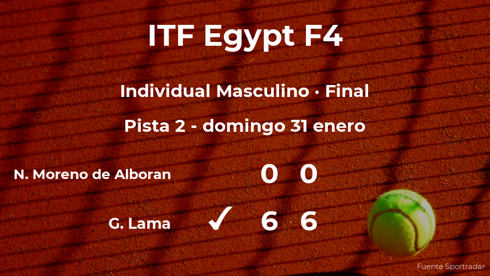 Gonzalo Lama vence la final del torneo de El Cairo Gonzalo Lama vence la final del torneo de El Cairo