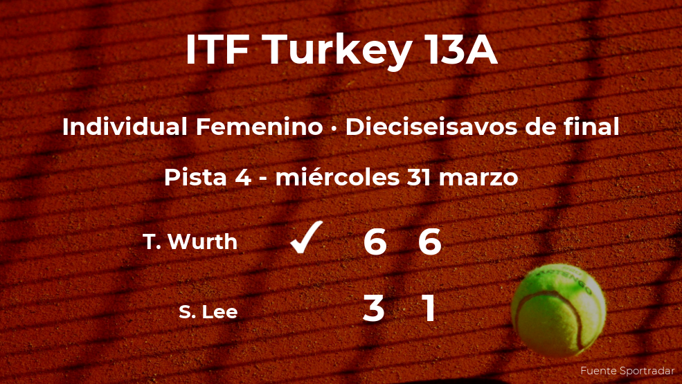 La tenista Tara Wurth estará en los octavos de final del torneo de Antalya