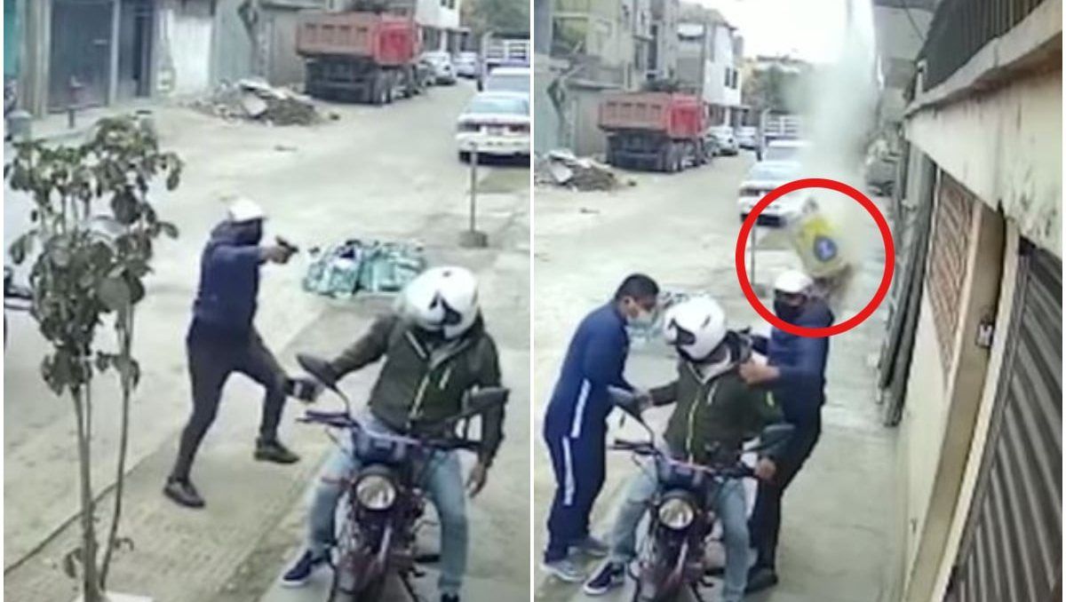 Las cámaras de seguridad capturaron el video que se viralizó en redes sociales.