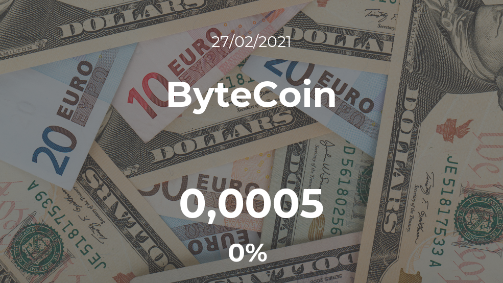 Cotización del ByteCoin del 27 de febrero