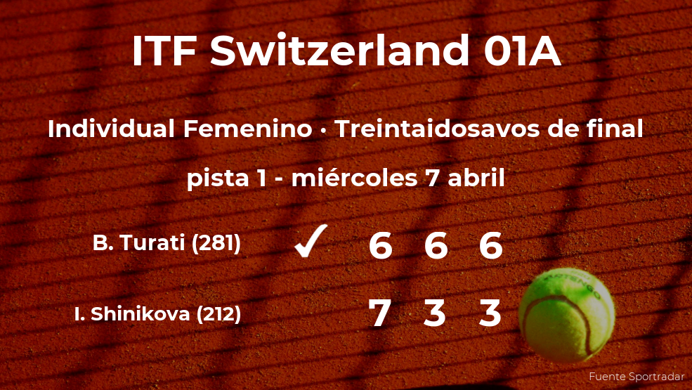 La tenista Bianca Turati gana en los treintaidosavos de final del torneo de Bellinzona La tenista Bianca Turati gana en los treintaidosavos de final del torneo de Bellinzona