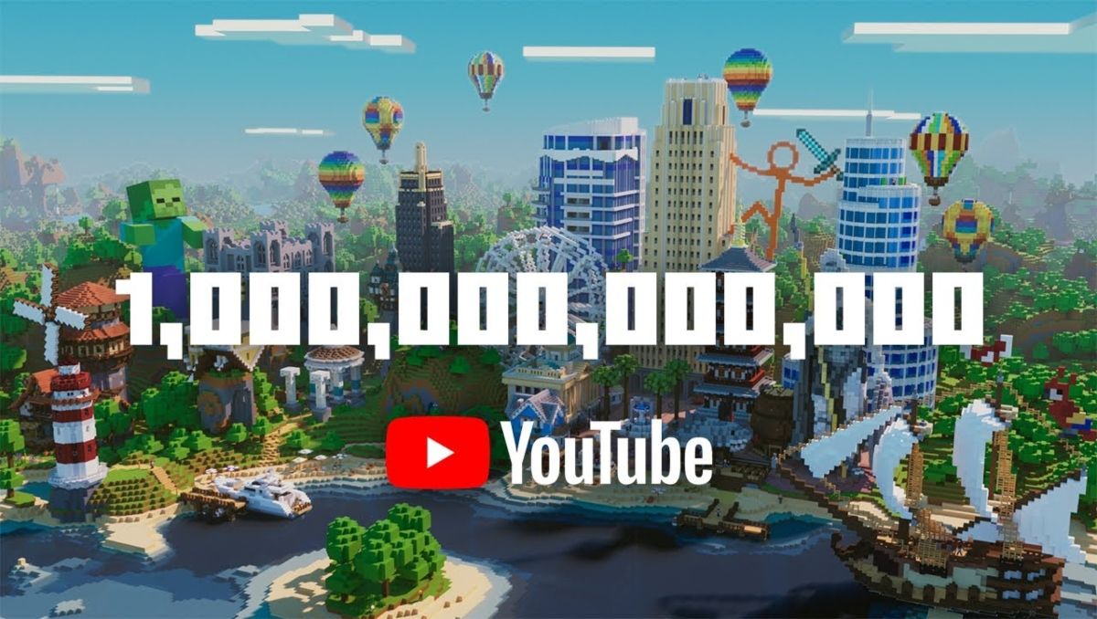 YouTube celebra el billón de visualización de Minecraft en la plataforma YouTube celebra el billón de visualización de Minecraft en la plataforma