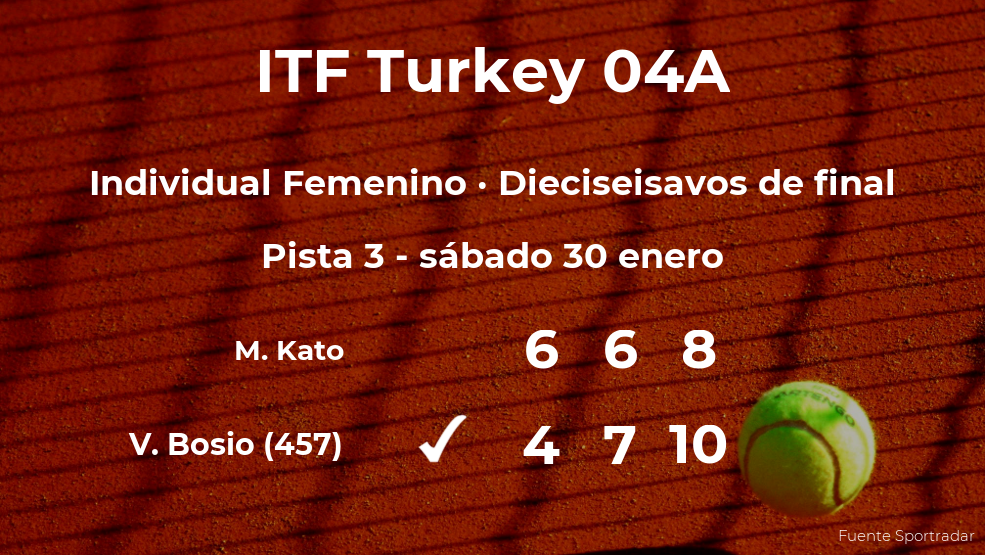 La tenista Victoria Bosio pasa a los octavos de final del torneo de Antalya La tenista Victoria Bosio pasa a los octavos de final del torneo de Antalya
