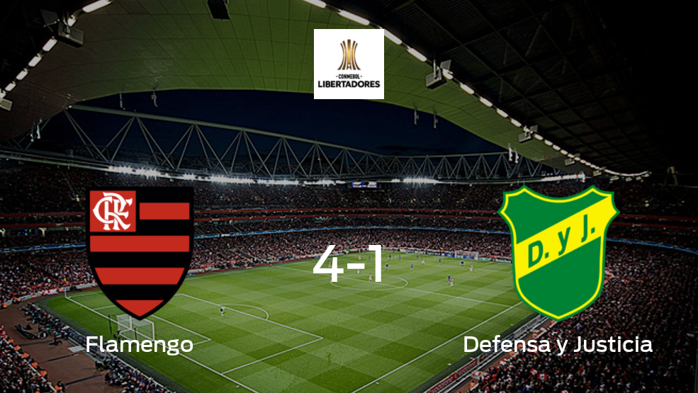 Resumen, Resultado, Goles y Tarjetas de Flamengo vs. Defensa y Justicia de la Copa Libertadores (4-1)