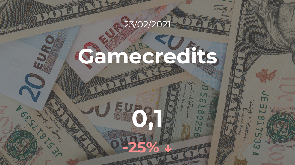 Cotización del Gamecredits del 23 de febrero Cotización del Gamecredits del 23 de febrero