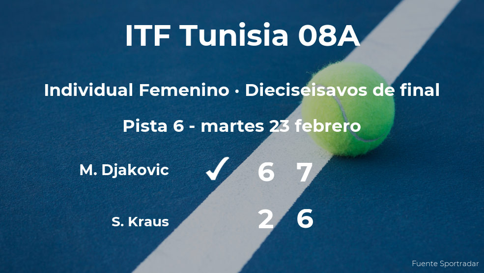 Mihaela Djakovic le quita el puesto de los octavos de final a Sinja Kraus Mihaela Djakovic le quita el puesto de los octavos de final a Sinja Kraus