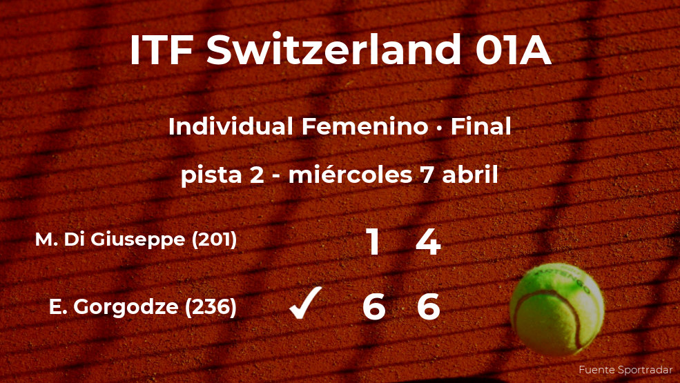Victoria para Ekaterine Gorgodze en la final del torneo de Bellinzona Victoria para Ekaterine Gorgodze en la final del torneo de Bellinzona