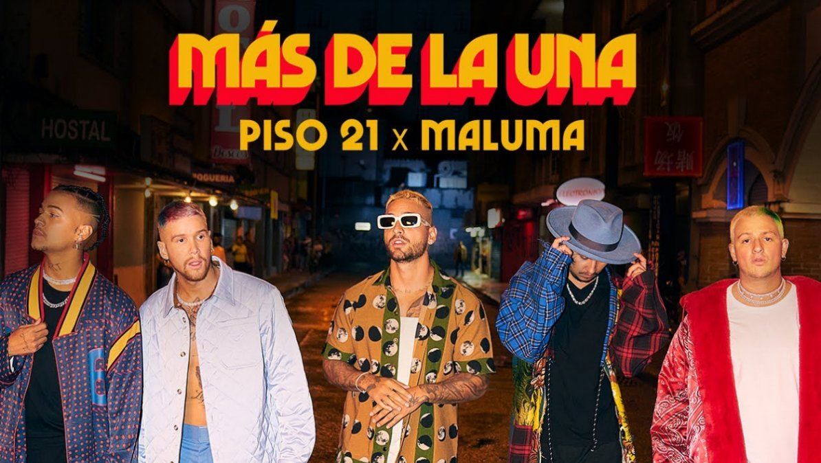 Maluma estrenó el tema Más de la una en compañía de la agrupación colombiana Piso 21