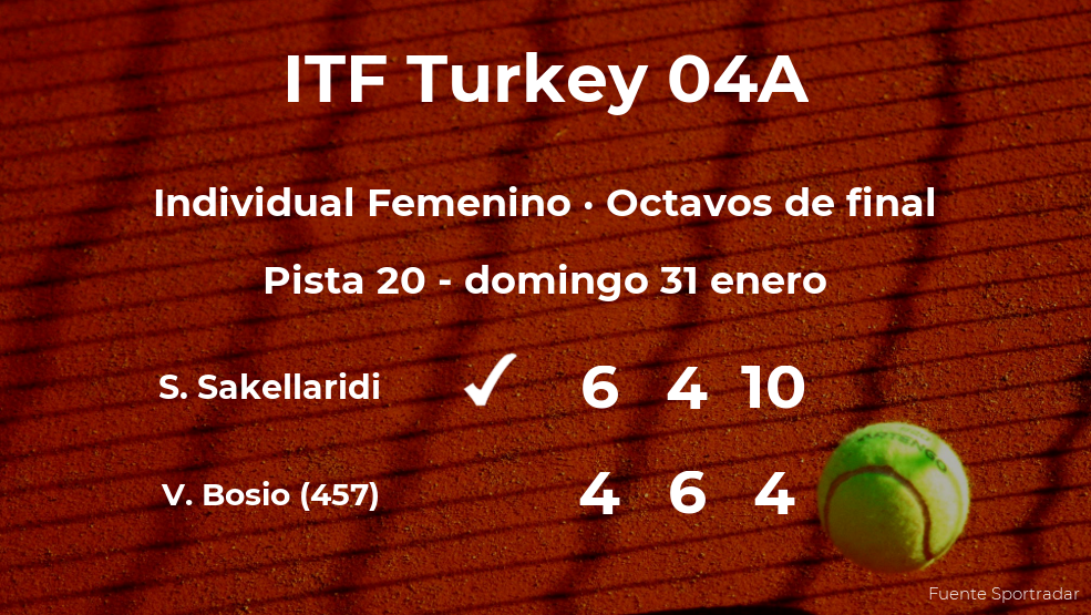 La tenista Sapfo Sakellaridi estará en los cuartos de final del torneo de Antalya La tenista Sapfo Sakellaridi estará en los cuartos de final del torneo de Antalya