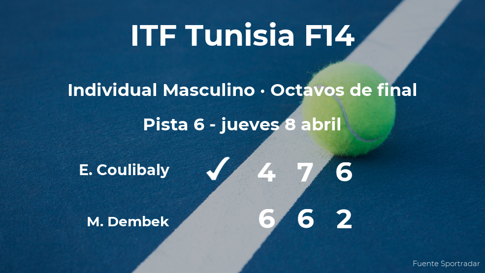 Eliakim Coulibaly se clasifica para los cuartos de final del torneo de Monastir Eliakim Coulibaly se clasifica para los cuartos de final del torneo de Monastir