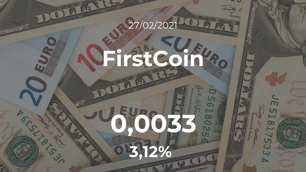 Cotización del FirstCoin del 27 de febrero