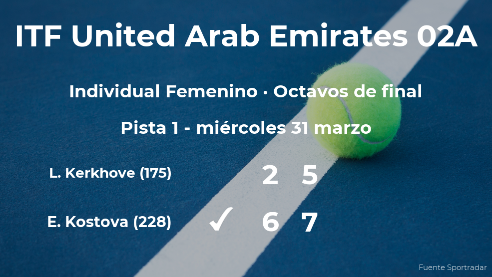 Elitsa Kostova pasa a los cuartos de final del torneo de Dubái