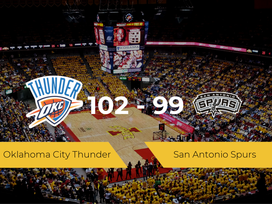 Oklahoma City Thunder se lleva la victoria frente a San Antonio Spurs por 102-99