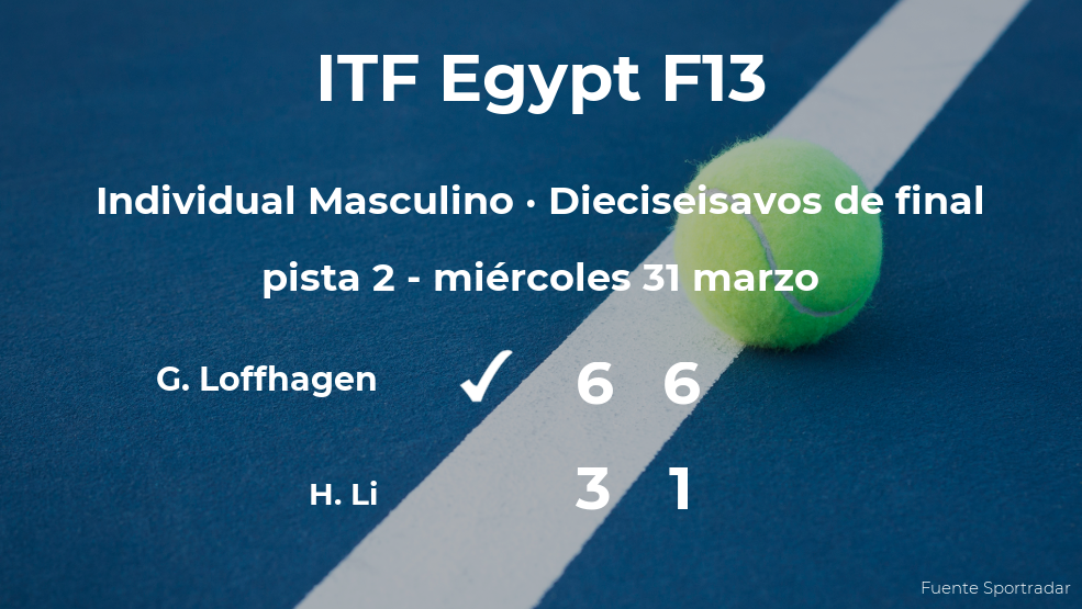 El tenista George Loffhagen gana en los dieciseisavos de final del torneo de Sharm El Sheikh