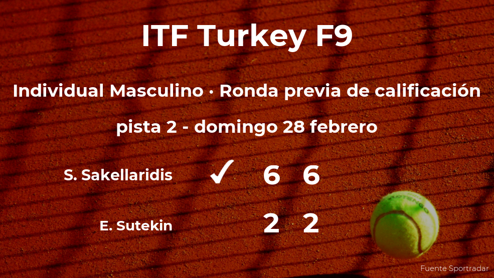 El tenista Stefanos Sakellaridis ganó a Emir Sutekin en la ronda previa de calificación del torneo de Antalya