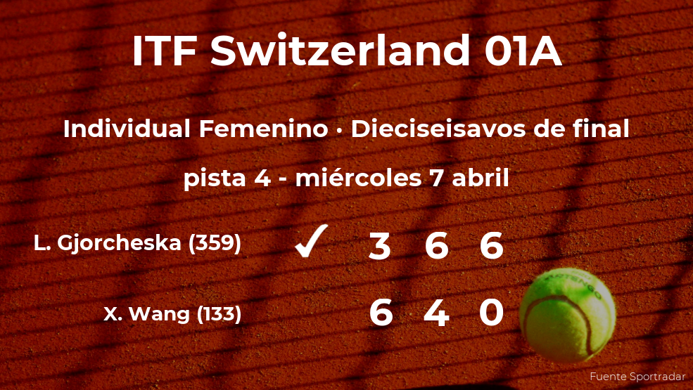 La tenista Lina Gjorcheska pasa a los octavos de final del torneo de Bellinzona La tenista Lina Gjorcheska pasa a los octavos de final del torneo de Bellinzona